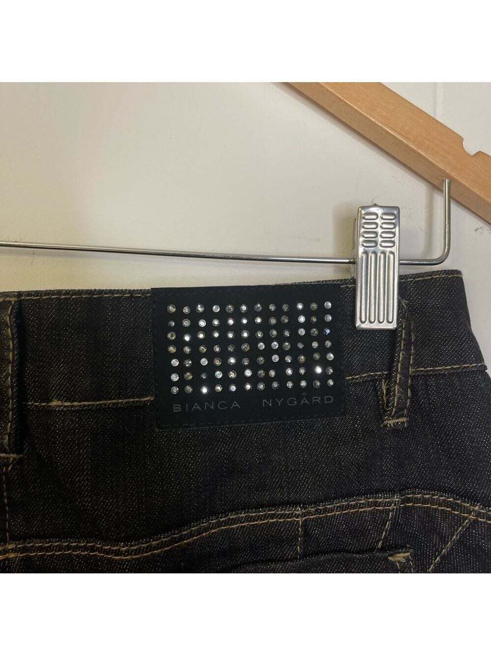 Bianca Nygard Black Skinny Jeans With Crystals Petite Size 6 - Picture 10 of 16